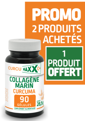 CurcumaXX 90 gélules COLLAGÈNE MARIN - CURCUMA  – LOT de 2 + 1 offert